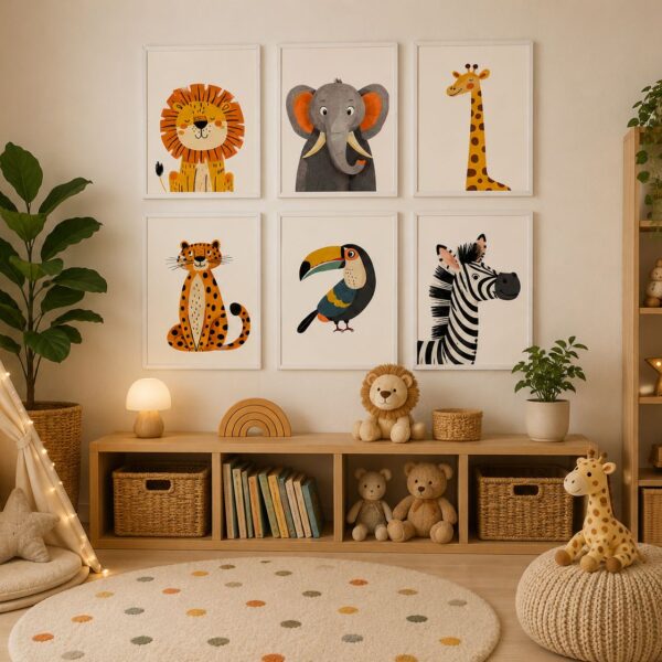 Cuadro decorativo infantil 30x40 cm Animales variedad